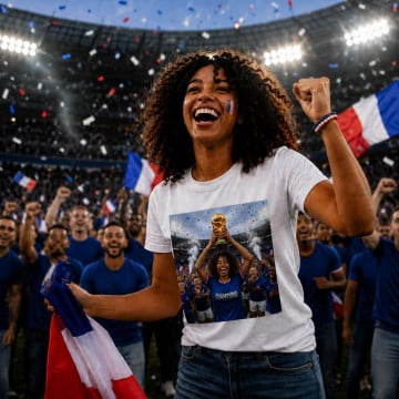 Tee shirt femme personnalisé coupe du monde de football