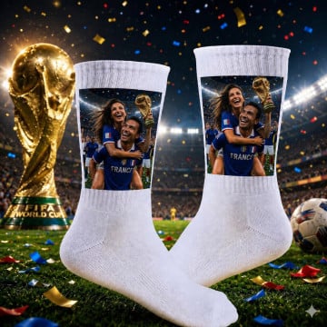 Chaussettes coupe du monde de football personnalisées taille 42-46