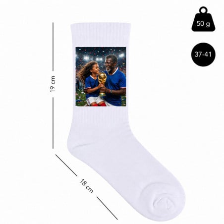 Chaussettes coupe du monde de football personnalisées taille 37-41