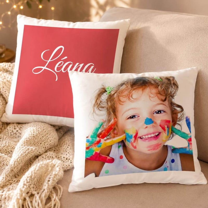 Coussin recto verso photos personnalisé