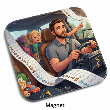 Magnet carré papa piloté personnalisé
