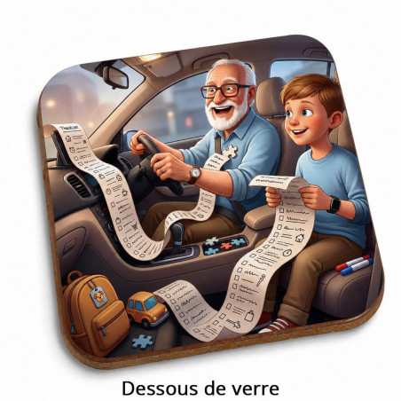Dessous de verre carré papa pilote