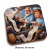 Dessous de verre carré papa pilote