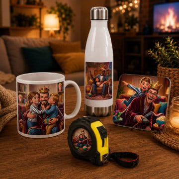 Cadeaux papa roi du canapé personnalisés avec photo