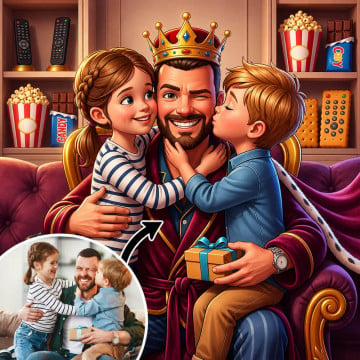 Transformation de votre photo avec l'effet papa roi du canapé