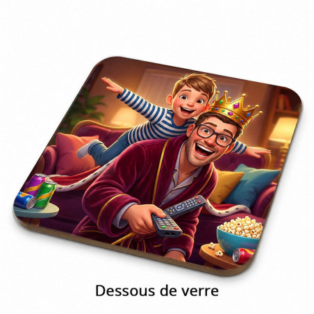 Dessous de verre carré papa roi du canapé