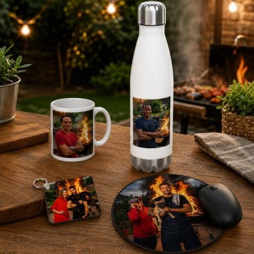 Cadeaux papa roi du barbecue personnalisés avec photo