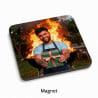 Magnet carré papa roi du barbecue personnalisé