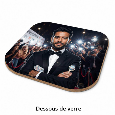 Dessous de verre carré papa Star Hollywood