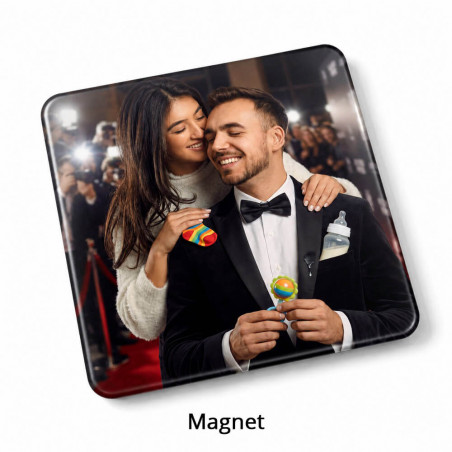 Magnet carré papa Star Hollywood personnalisé