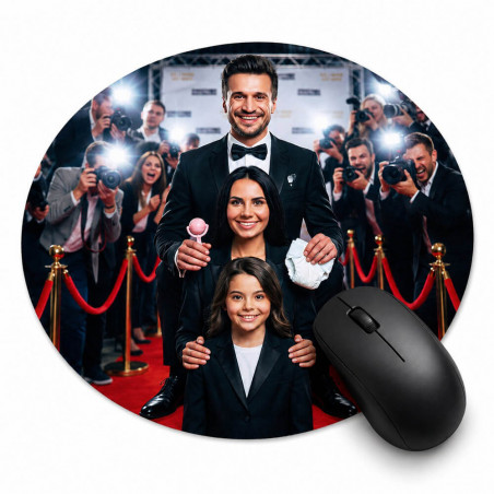 Tapis de souris rond personnalisé papa Star Hollywood