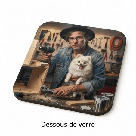 Dessous de verre carré papa bricoleur