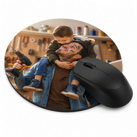 Tapis de souris rond personnalisé papa bricoleur