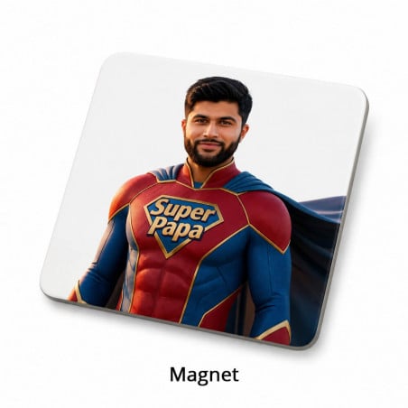 Magnet carré Super Papa personnalisé