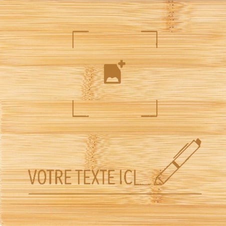 Zone de personnalisation cadeaux bois maîtresse personnalisés