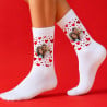 Chaussette photo coeur rouge personnalisé