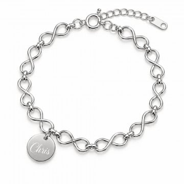 Bracelet maxi infinis personnaliser - Bracelet gravé symbole infini