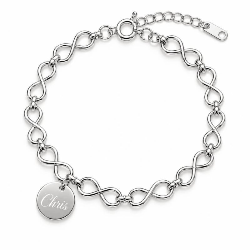 Bracelet maxi infinis personnaliser - Bracelet gravé symbole infini