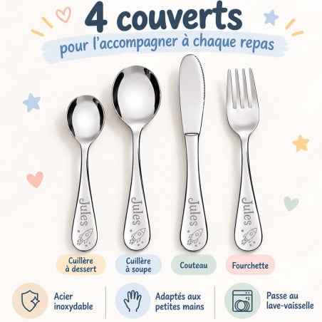 Couverts personnalisés pour enfants