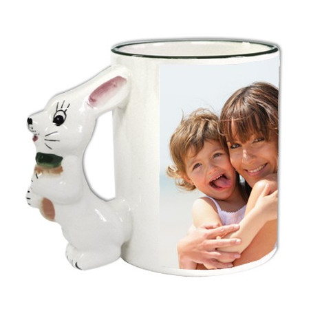 Mug original personnalisé avec anse lapin