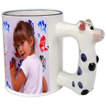 Mug personnalisable enfant avec anse en forme de vache