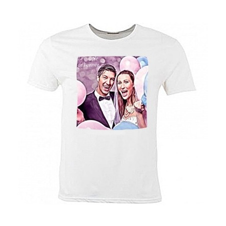 Tee shirt blanc homme personnalisé