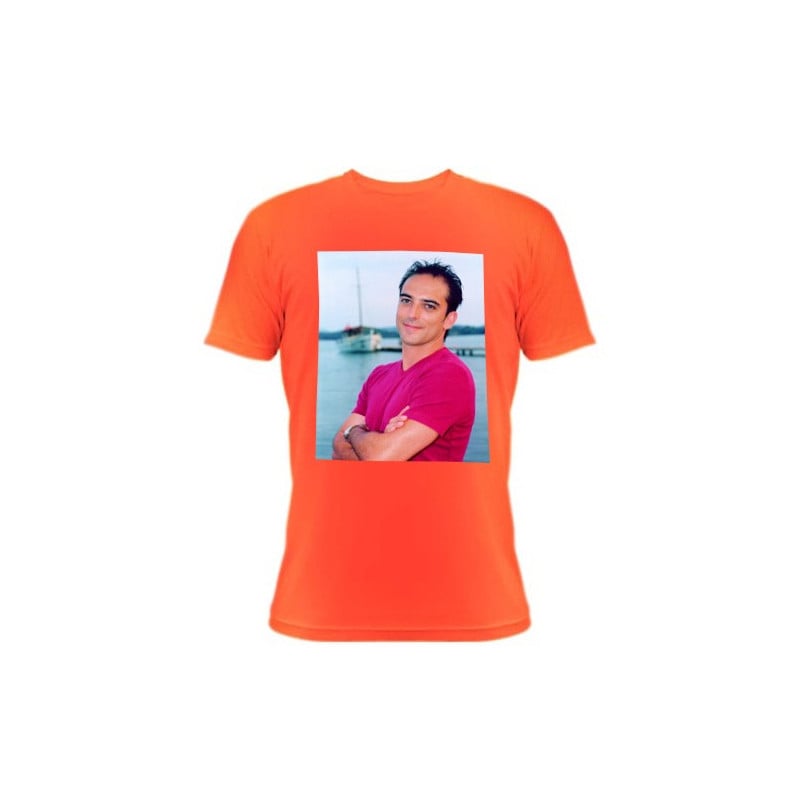 Tee shirt orange avec photo