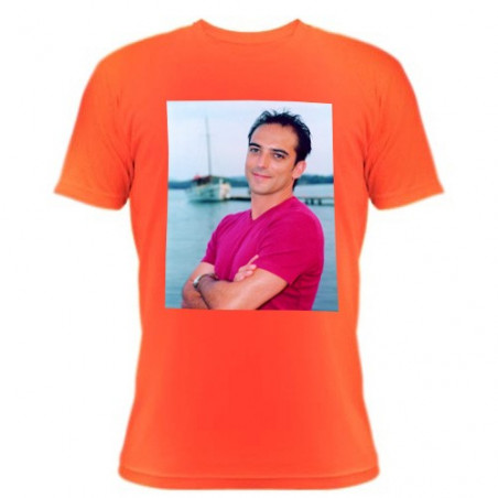 Tee shirt orange avec photo