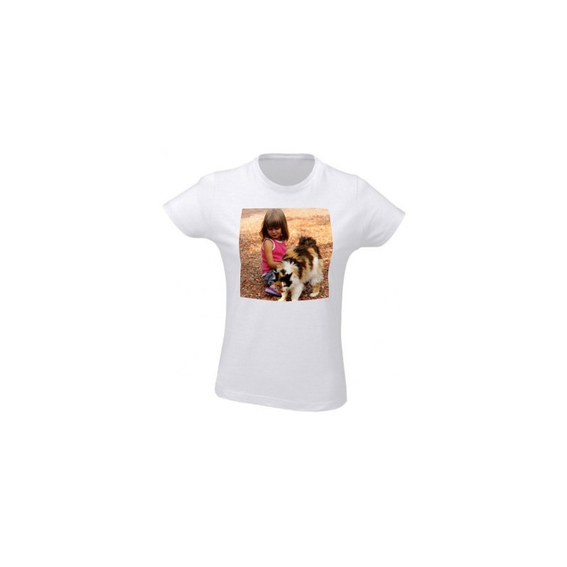 Tee shirt femme blanc avec photo