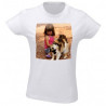 Tee shirt femme blanc avec photo