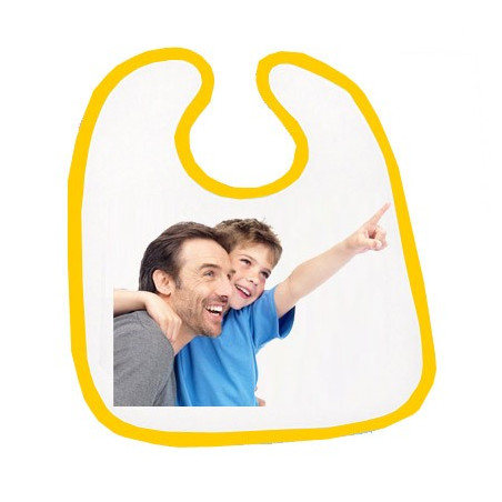 Bavoir bordure jaune personnalisé
