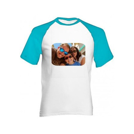 Tee shirt homme manche bleu photo