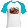 Tee shirt homme manche bleu photo