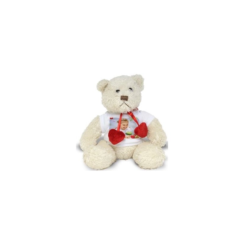 Peluche ours blanc love photo