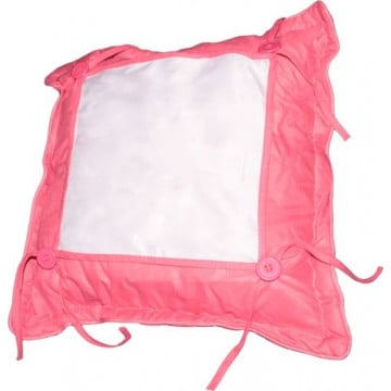Coussin rose personnalisable avec photo