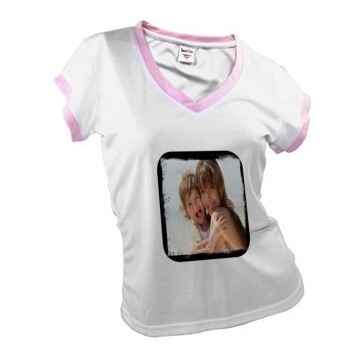 Tee shirt bord rose photo