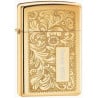 Briquet Zippo Venitian doré avec gravure texte