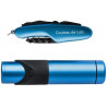 Coffret couteau et lampe bleu gravé
