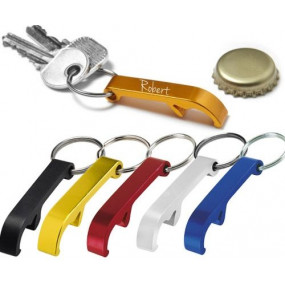 Porte clé mini décapsuleur coloré gravé
