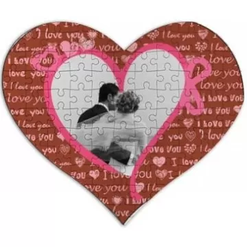 Puzzle coeur décoré photo