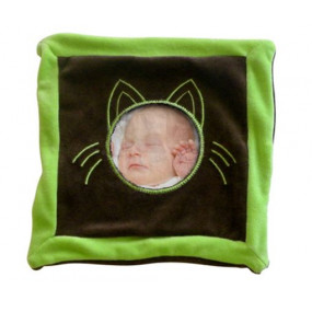 Doudou chat vert et gris photo