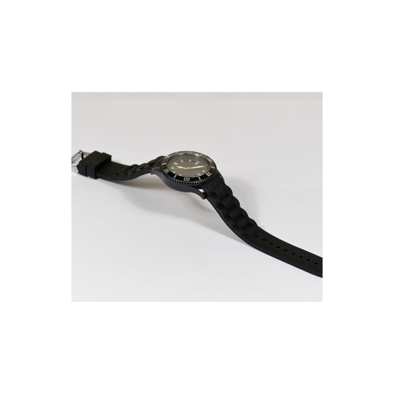 Montre plastique noire avec gravure texte