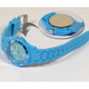 Montre silicone turquoise gravée