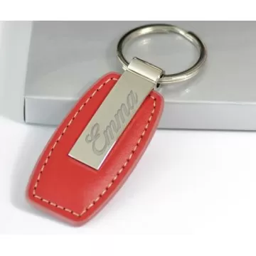 Porte clés maxi cuir et métal gravé