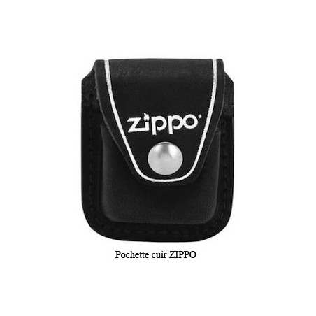 Pochette zippo cuir