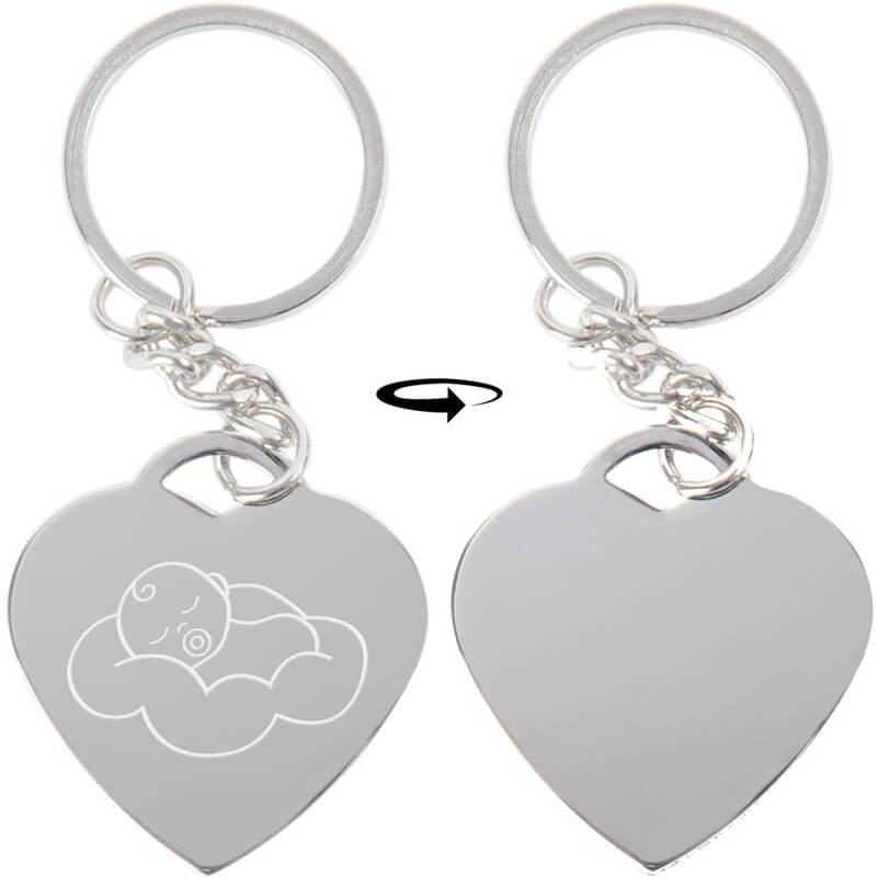 Porte clef cœur bébé à personnaliser