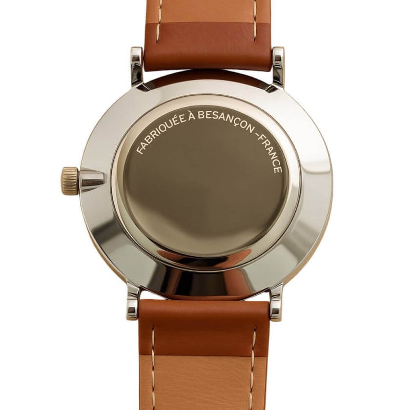 montre homme cuir brun personnalisé