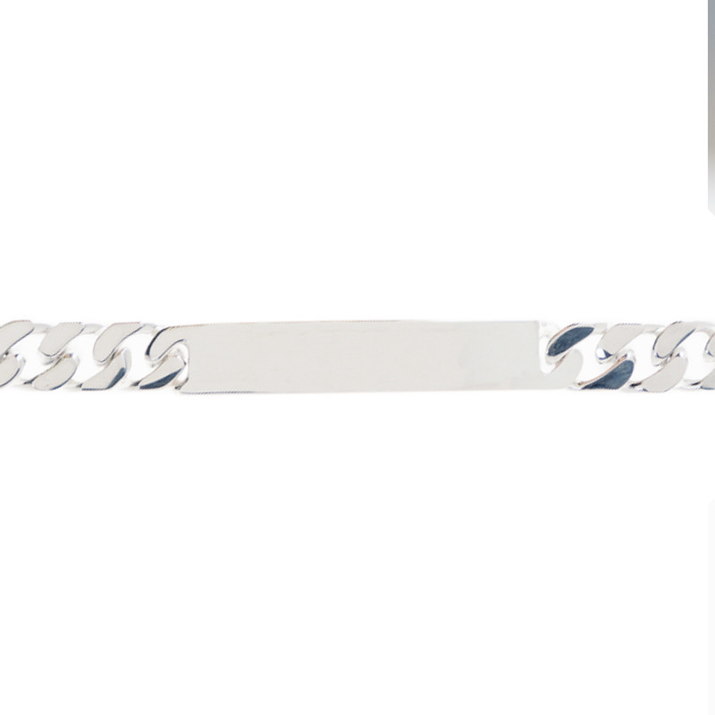 Bracelet gourmette homme argent gravé