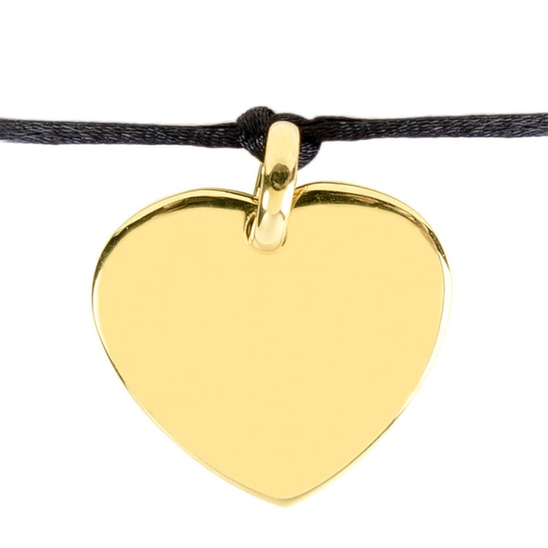 Bracelet cordon  avec cœur en plaqué or personnalisé