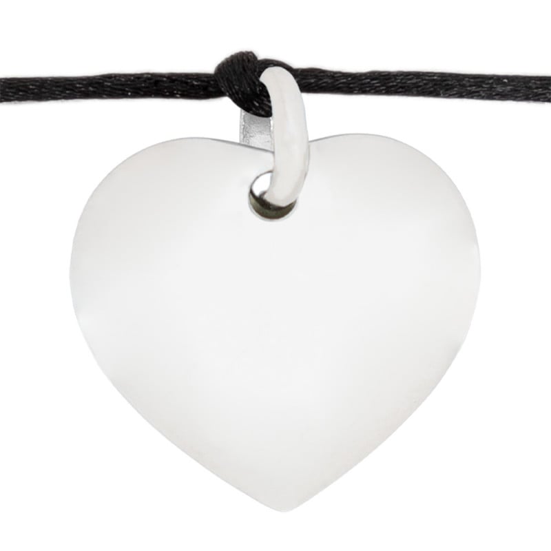 Bracelet cordon coloré avec coeur gravé